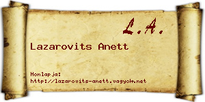 Lazarovits Anett névjegykártya